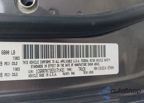 2014 Ram 1500 Express из США, поврежденный, VIN 1C6RR7KT2ES171431